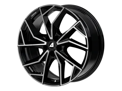 Alutec ADX.02 diamant-schwarz frontpoliert – Schrägansicht mit Felgenbett