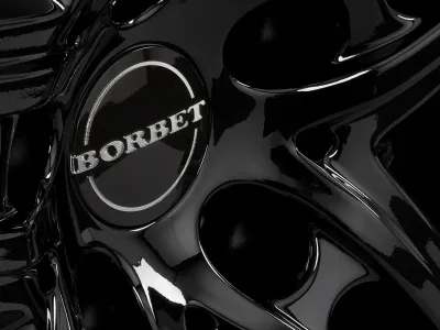 Borbet XR black glossy – Detail Nabendeckel