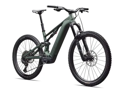 Specialized Turbo Levo 4 Alloy in Satin Cypress Metallic / Dark Moss Green (Grün metallic seidenmatt/Dunkelgrün) – 3/4-Ansicht vorne rechts