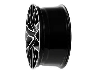 Carmani 20 Ludwig black polish – Seitenansicht mit Felgenbett