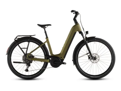 Cube Touring Hybrid Pro 800 in goldenlime´n´black (Goldgrün/Schwarz) – Seitenansicht rechts, Tiefeinsteiger (Easy Entry)