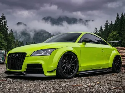 Keskin KT17 matt black painted – Montiert am Audi TT, 3/4-Ansicht vorne