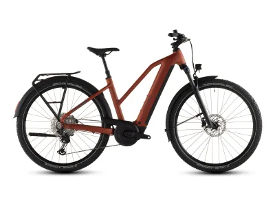 Cube Nuride Hybrid Pro 800 in chilli´n´black (Orangerot/Schwarz) – Seitenansicht rechts, Trapez