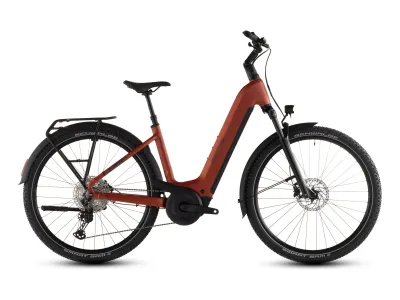 Cube Nuride Hybrid Pro 800 in chilli´n´black (Orangerot/Schwarz) – Seitenansicht rechts, Tiefeinsteiger (Easy Entry)