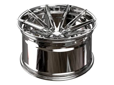 Wheelforce CF.3-FF R Rhodium – Schrägansicht von oben mit Felgenbett