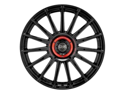 OZ Racing Superturismo Evoluzione Gloss Black + Red Lettering – Felge frontal