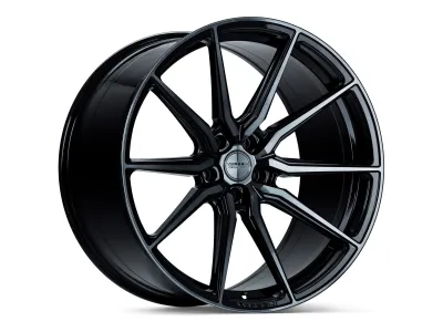 Vossen HF-3 Double Tinted Gloss Black – 3/4-Ansicht (Flat Face)