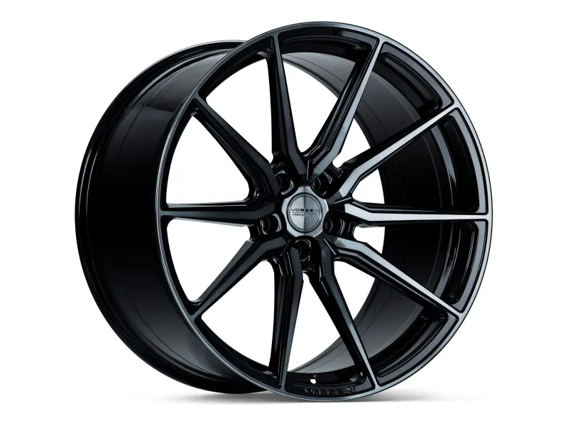 Vossen HF-3 Double Tinted Gloss Black – 3/4-Ansicht (Flat Face)
