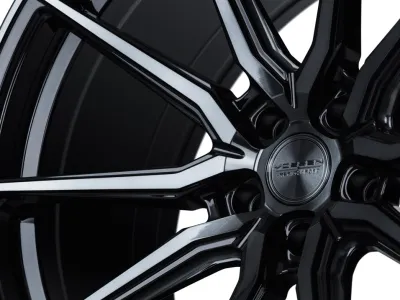 Vossen HF-3 Double Tinted Gloss Black – Nahaufnahme Speichen und Nabendeckel
