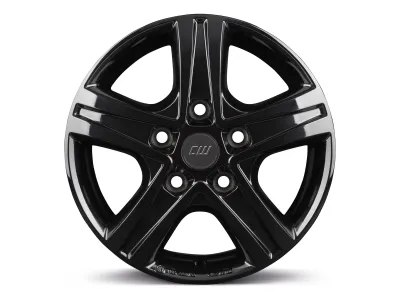 Borbet CWD black glossy – Felge frontal, 15/16 Zoll mit CW-Nabendeckel