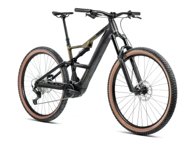 Orbea Rise SL H30 in Diamond Black – Splash Olive Green, matt (Schwarz/Olivgrün matt) – 3/4-Ansicht von vorne