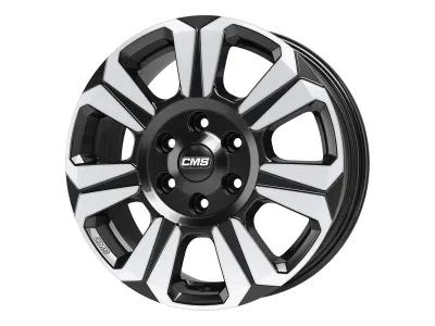 CMS C31 Heavy Duty Diamond Black Gloss – 3/4-Ansicht, 6-Loch-Ausführung