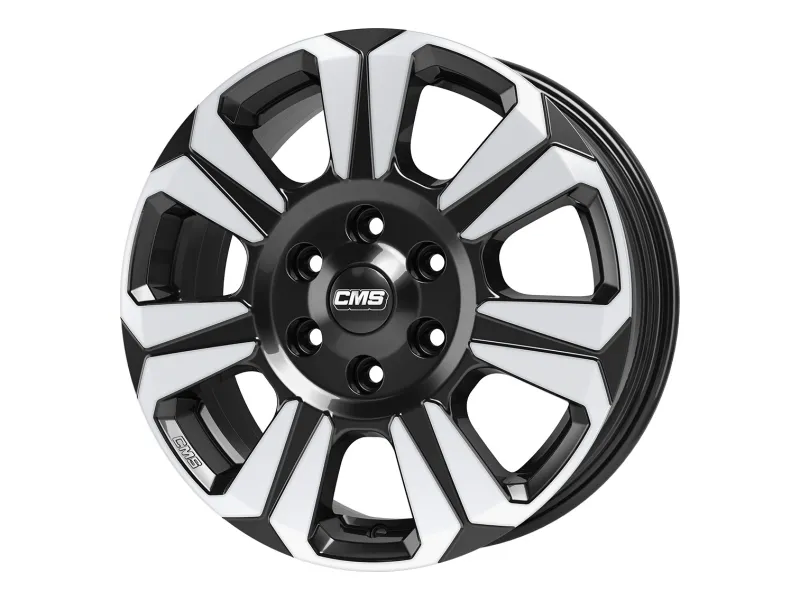 CMS C31 Heavy Duty Diamond Black Gloss – 3/4-Ansicht, 6-Loch-Ausführung