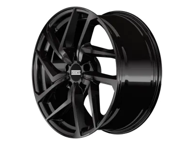Fondmetal Taara glossy black – Schrägansicht mit Felgenbett