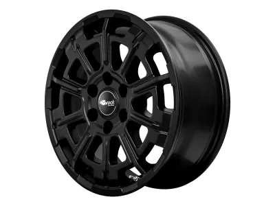 Brock B45 Satin Black Matt – 6-Loch-Ausführung, Schrägansicht