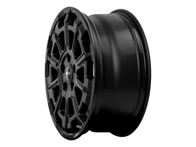 Brock B45 Satin Black Matt – Schrägansicht mit Felgenbett