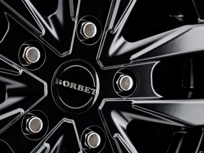 Borbet CW5 black matt – Nabe und Speichen im Detail, 16 Zoll