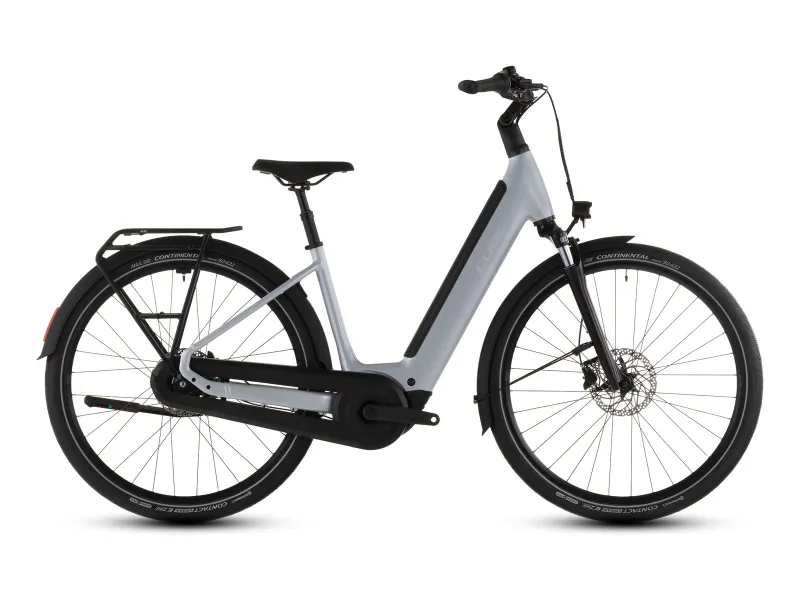 Cube Supreme Hybrid Comfort ONE 600 in foggrey´n´reflex (Hellgrau) – Seitenansicht rechts