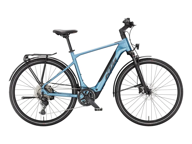 KTM Macina Sport SX 20 in Steel Blue Matt (Black) – Stahlblau matt mit Schwarz – Seitenansicht rechts, Diamant