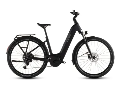 Cube Touring Hybrid ONE 600 in coal´n´chrome (Anthrazit/Chrom) – Seitenansicht rechts, Tiefeinsteiger (Easy Entry)