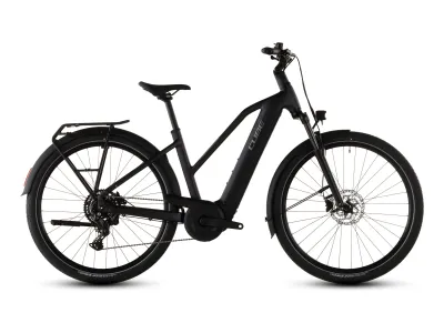 Cube Touring Hybrid ONE 600 in coal´n´chrome (Anthrazit/Chrom) – Seitenansicht rechts, Trapez
