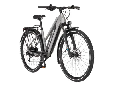 Fischer Terra 2.2 Active in Smoke grey matt (Grau matt) – 3/4-Ansicht vorne rechts, Trapezrahmen