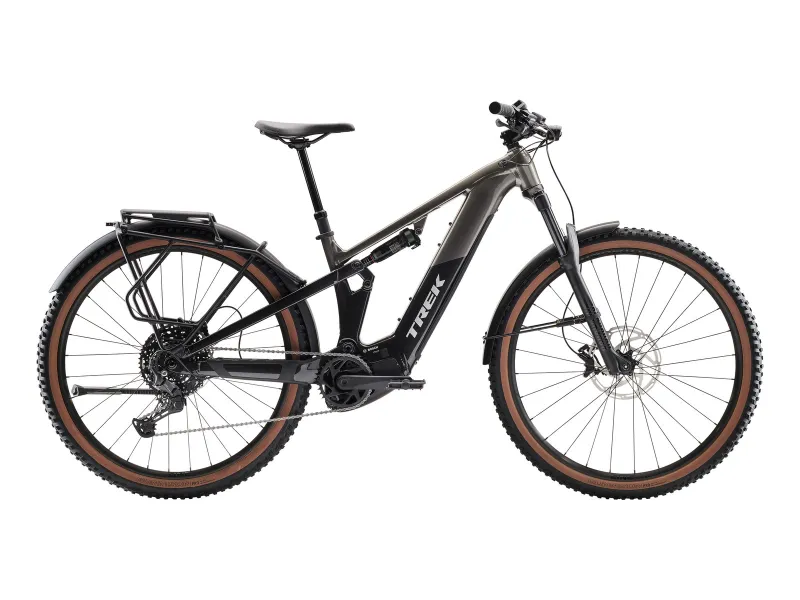 Trek Powerfly+ FS 4 Equipped 800Wh Gen 4 in Mercury/Dark Web (Metallicgrau/Schwarz, glänzend) – Seitenansicht rechts