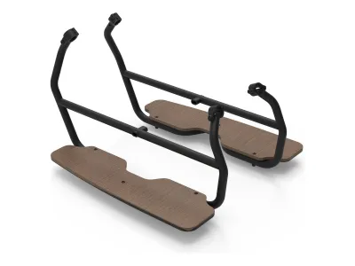 Cube Longtail Hybrid Family 800 – Trittbretter mit Holzauflage (Family-Ausstattung, im Lieferumfang)