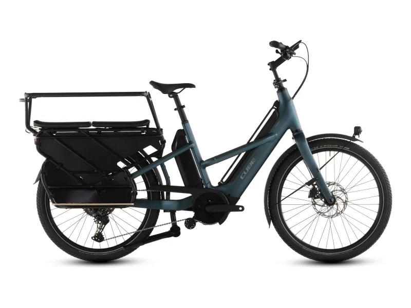 Cube Longtail Hybrid Family 800 in royalgreen´n´black (Petrolgrün/Schwarz) – Seitenansicht rechts