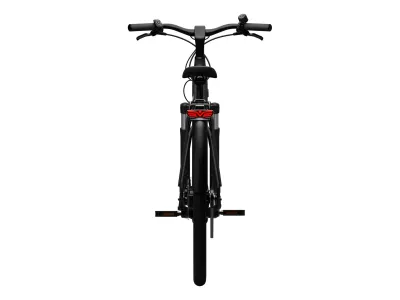 Tenways CGO800S in Midnight Black (Schwarz) – Heckansicht mit Rücklicht am Gepäckträger
