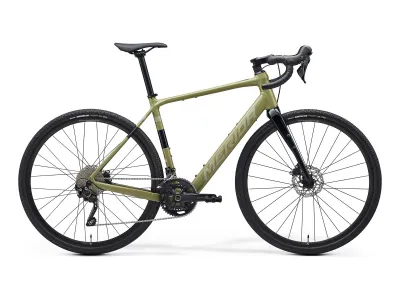 Merida eSILEX 400 in Low Key Green (Brown) – Olivgrün mit Braun – Seitenansicht rechts