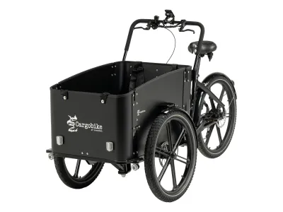 Cargobike of Sweden DeLight in Schwarz – 3/4-Ansicht vorne links