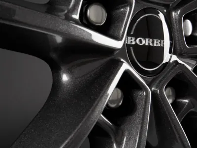 Borbet W mistral anthracite glossy – Detail Nabe und Speichen