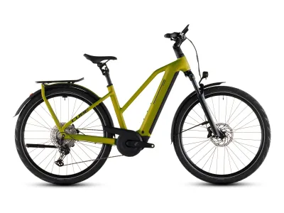 Cube Kathmandu Hybrid Pro 800 in lizard´n´black (Gelbgrün/Schwarz) – Seitenansicht rechts, Trapez