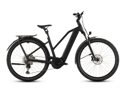Cube Kathmandu Hybrid Pro 800 in coal´n´black (Anthrazit/Schwarz) – Seitenansicht rechts, Trapez