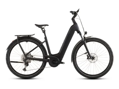 Cube Kathmandu Hybrid Pro 800 in coal´n´black (Anthrazit/Schwarz) – Seitenansicht rechts, Tiefeinsteiger (Easy Entry)