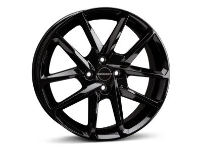 Borbet N black glossy – 3/4-Ansicht der 4-Loch-Ausführung