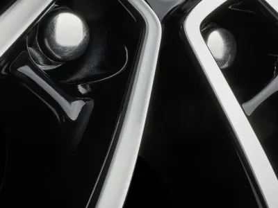 Borbet W black polished glossy – Detail Speichen mit polierter Front